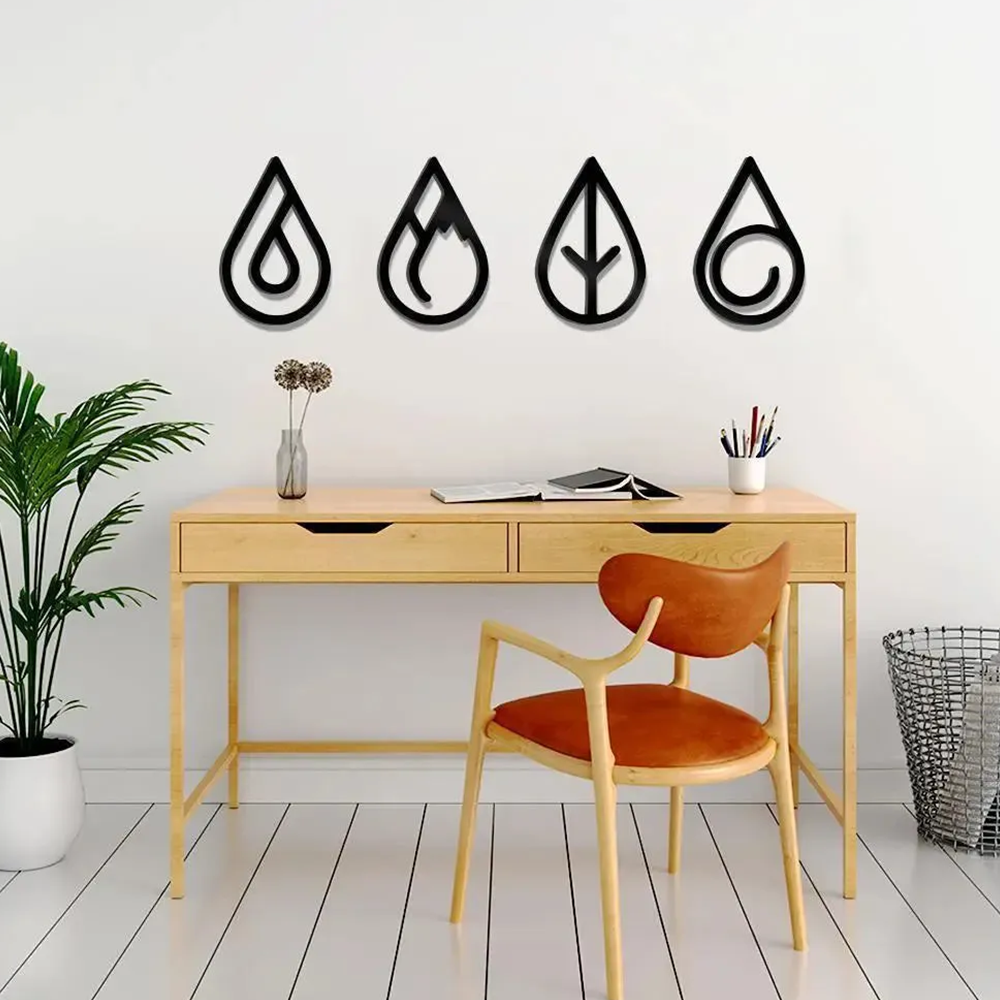Four Elements Design Silhouette Metal Art Wall Decor
