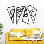 Geometric Tree of Life Metal Wall Art Modern Decor Artwork