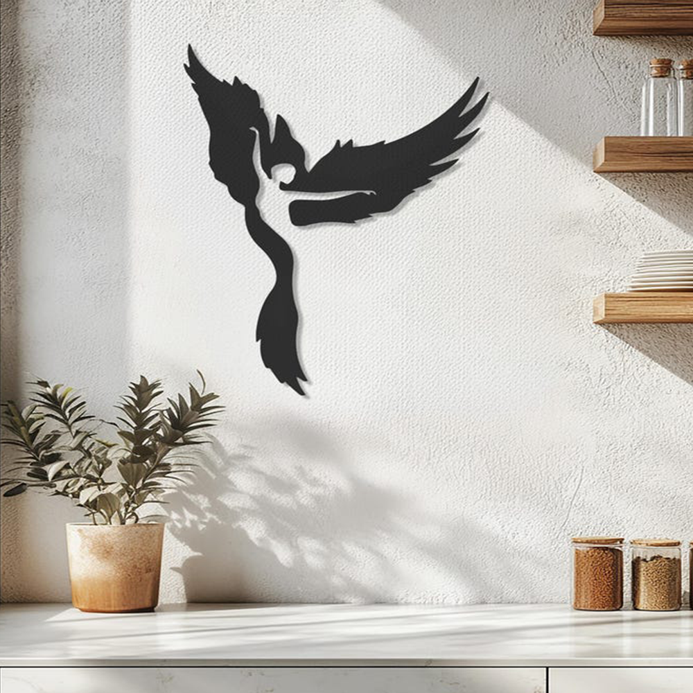 Girl Dancing inside the Eagle Metal Wall Art Decor