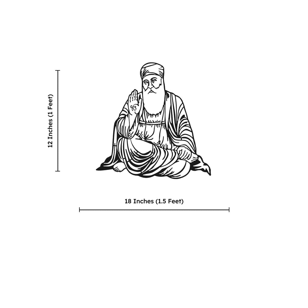 Guru Nanak Ji Metal Art Sikhism Wall Decor Hanging