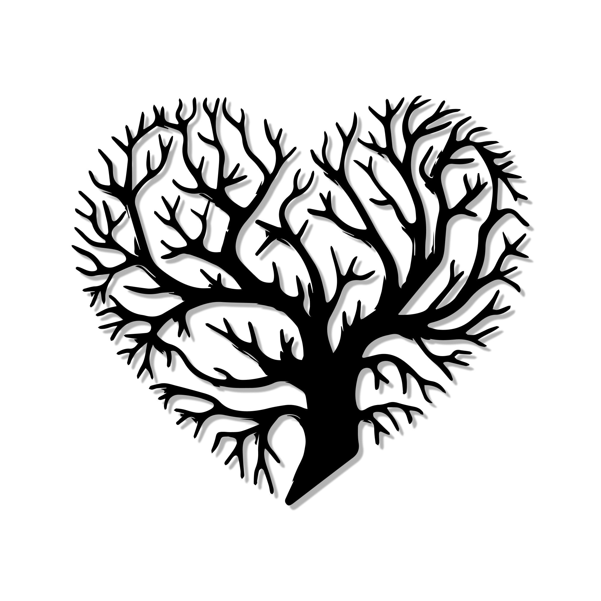 Heart Shape Large Tree Metal Wall Art Decor