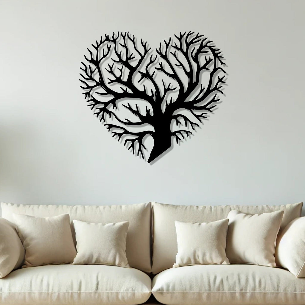 Heart Shape Large Tree Metal Wall Art Decor