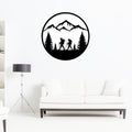 Hiking Adventure Mountains Trees Metal Art Wall Decor