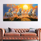 Seven Running Horses at Dawn Premium Wall Painting