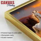 Seven Running Horses at Dawn Canvas Wall Painting