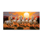 Seven Running Horses at Dawn Canvas Wall Painting