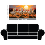Seven Running Horses at Dawn Canvas Wall Painting