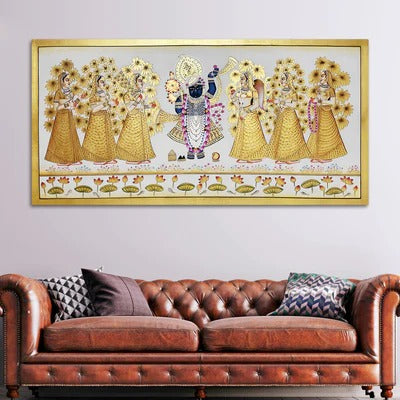 Shrinathji Golden Pichwai Art Premium Wall Painting