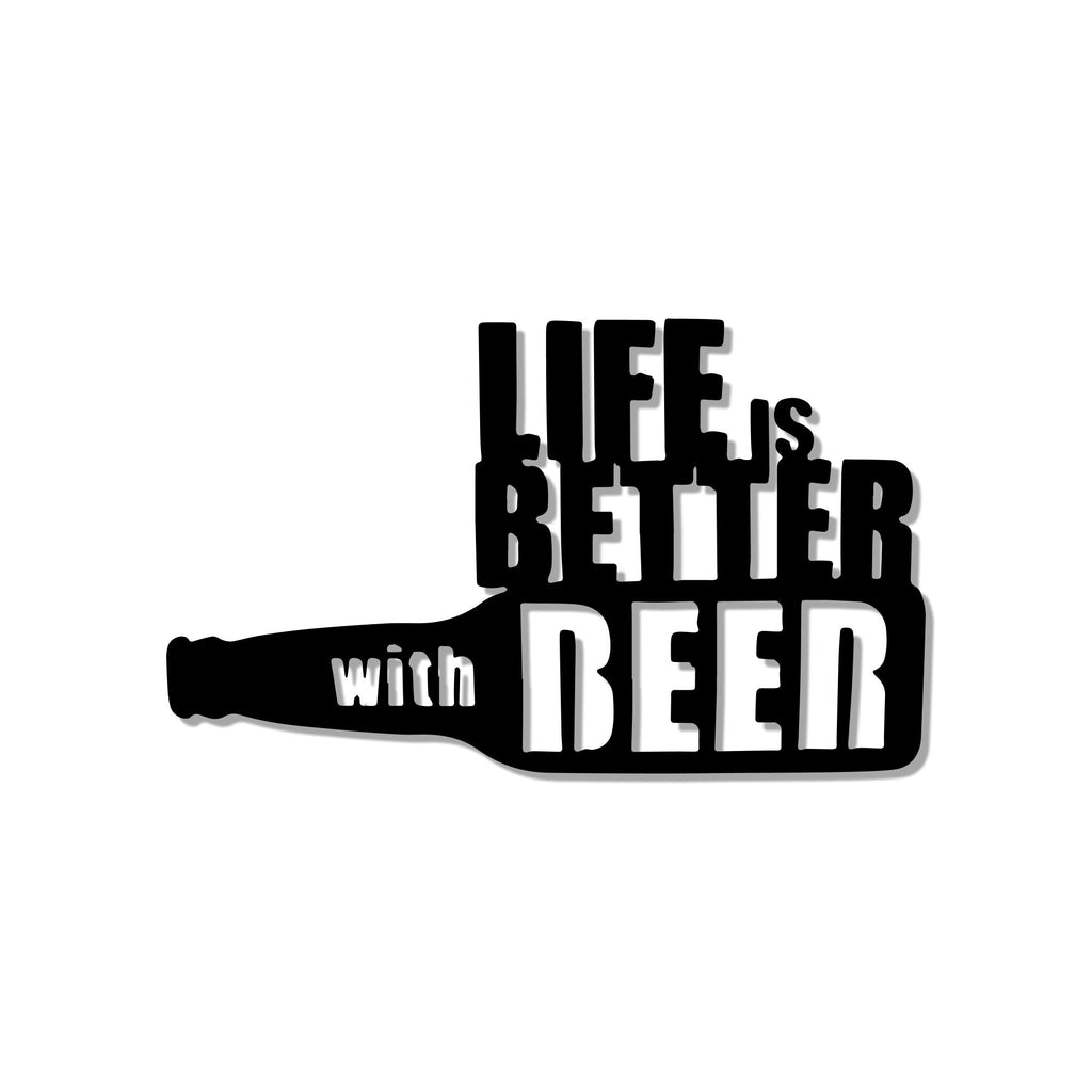 Life is Better with Beer Bottle Metal Art Wall Decor