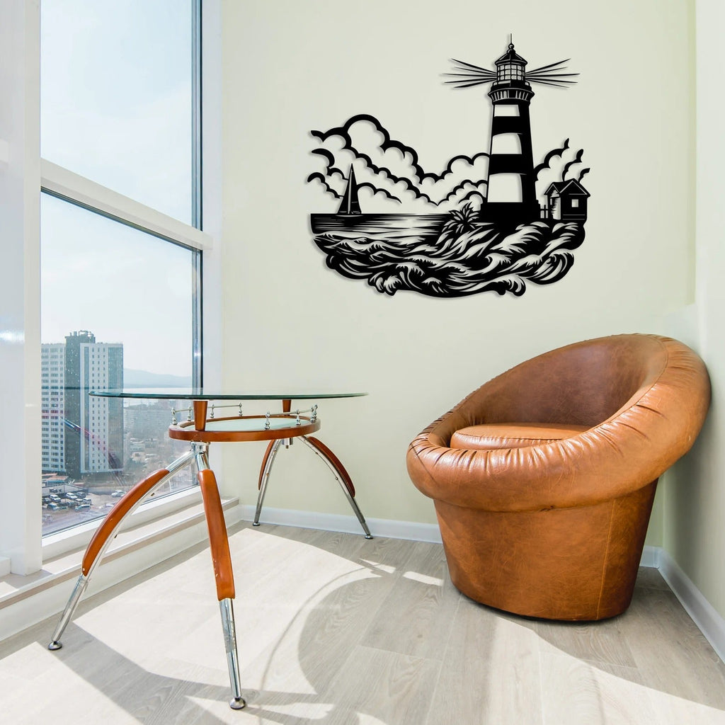 Lighthouse Scenery Shade Metal Wall Art Decor