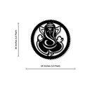 Lord Ganesha Circle Shape Metal Art Wall Decor