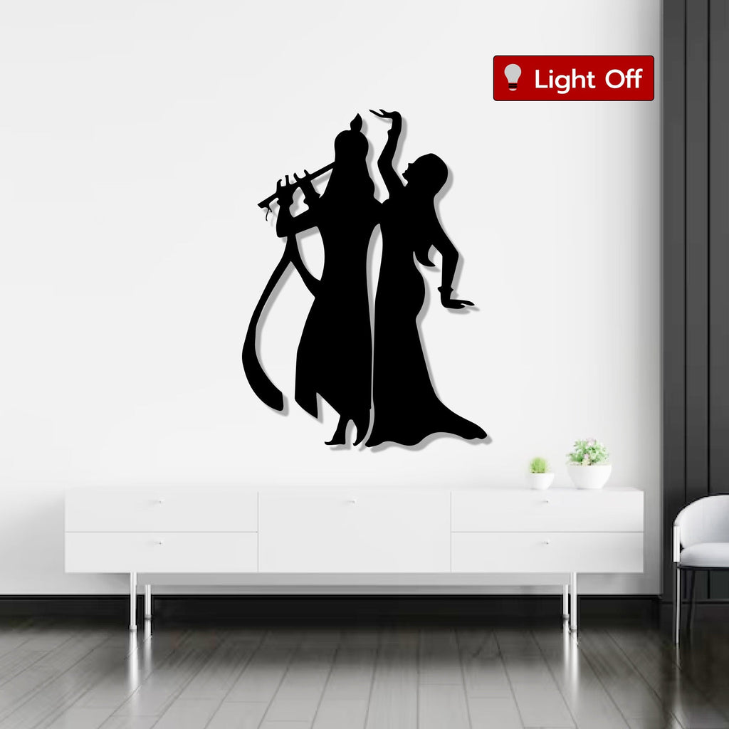 Lord Krishna with Radha Lovely Metal Art Wall Decor