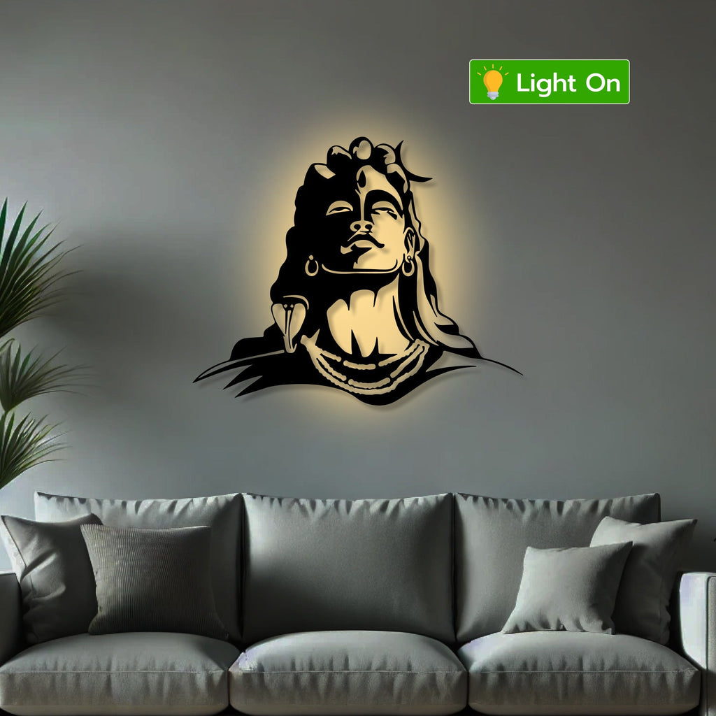 Lord Mahadev Adiyogi Metal Art Devotion Wall Decor