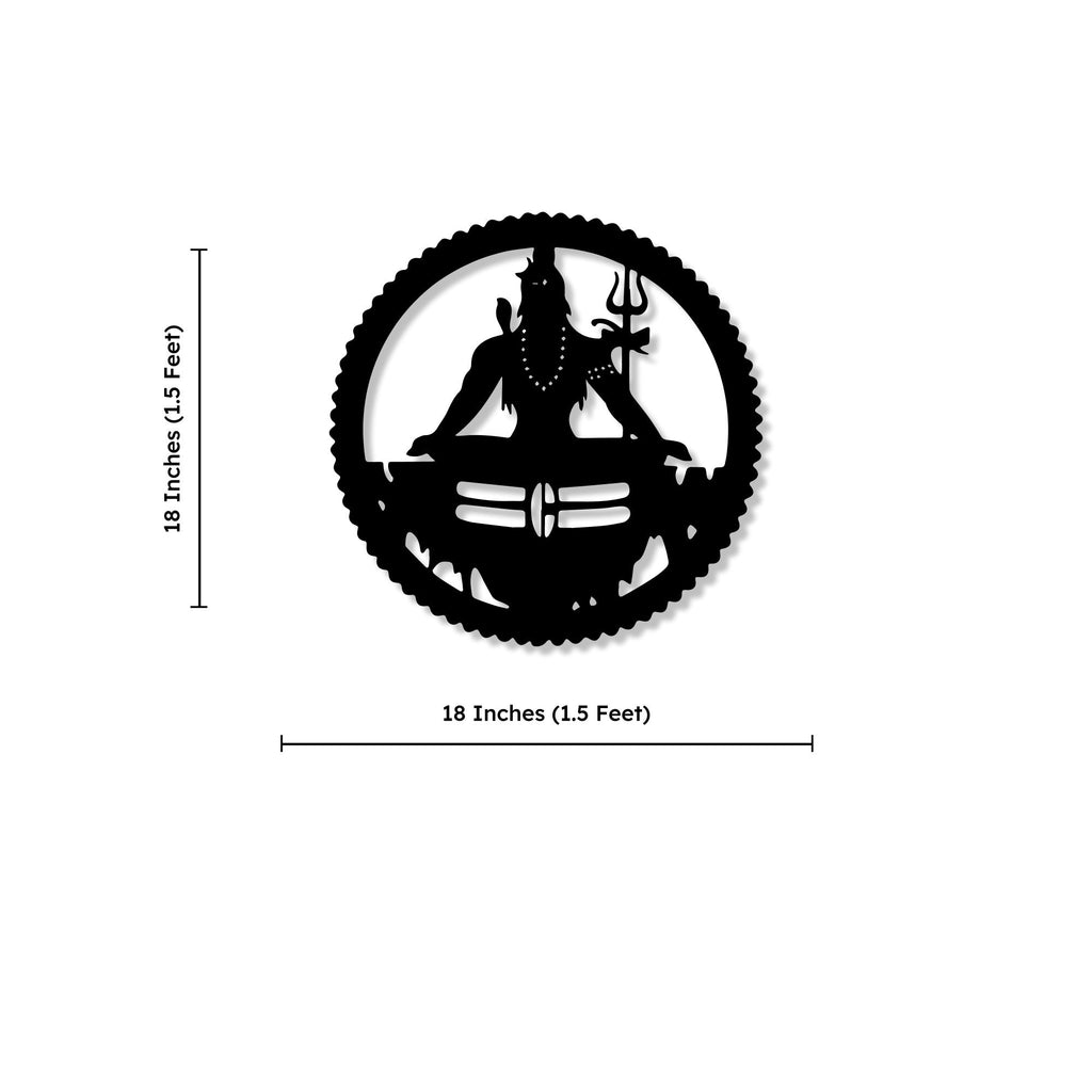 Lord Mahadev Lotus Position Metal Art Devotion Wall Decor