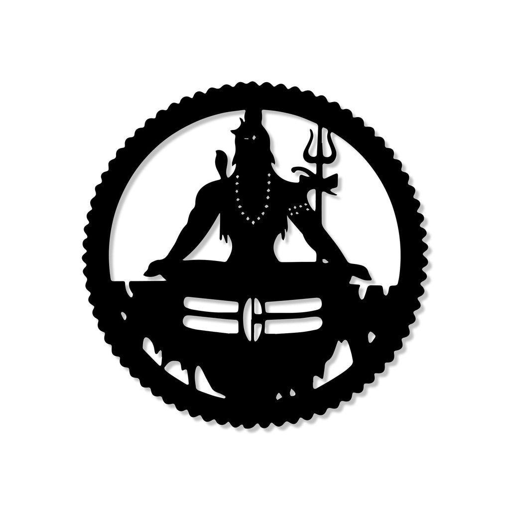 Lord Mahadev Lotus Position Metal Art Devotion Wall Decor
