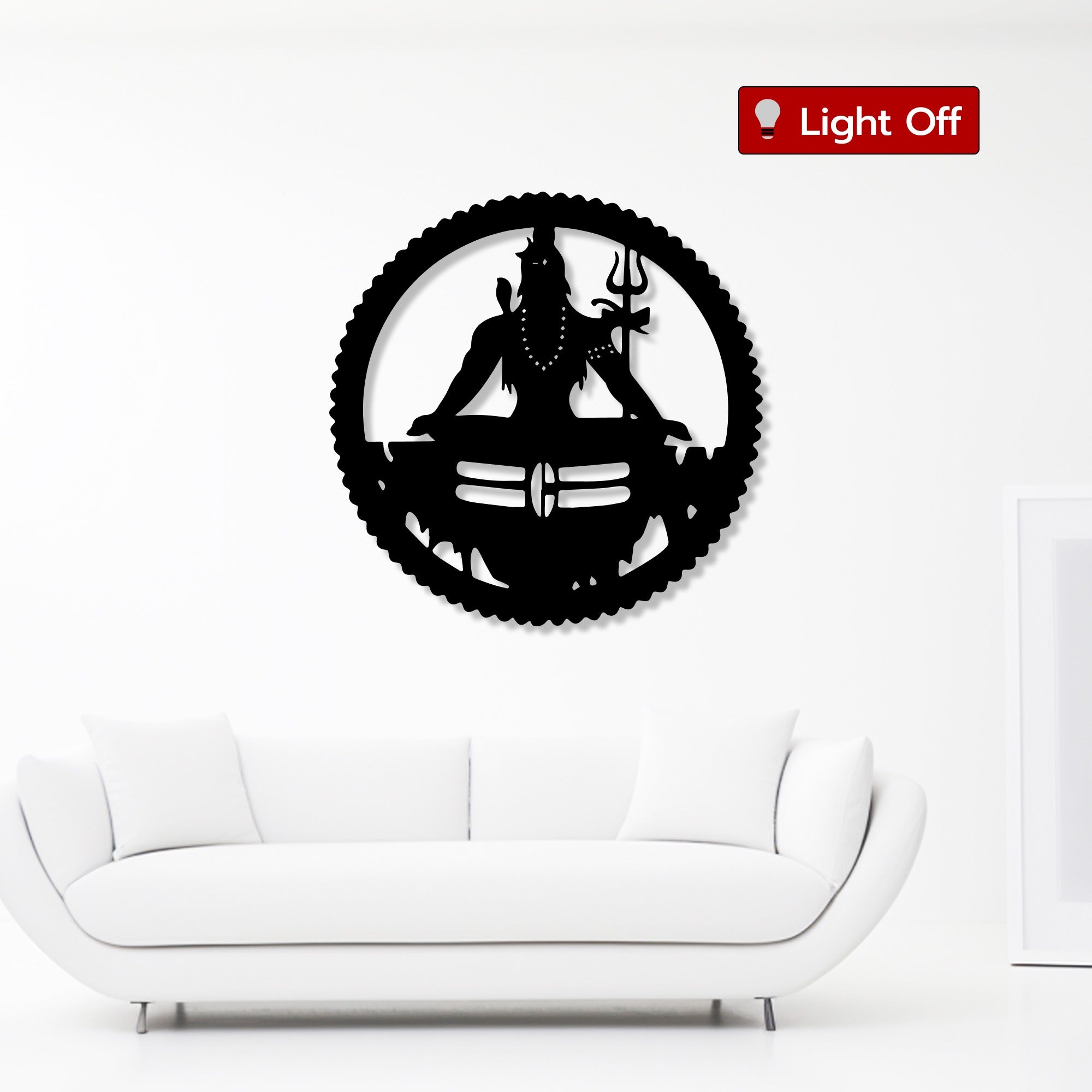 Lord Mahadev Lotus Position Metal Art Devotion Wall Decor