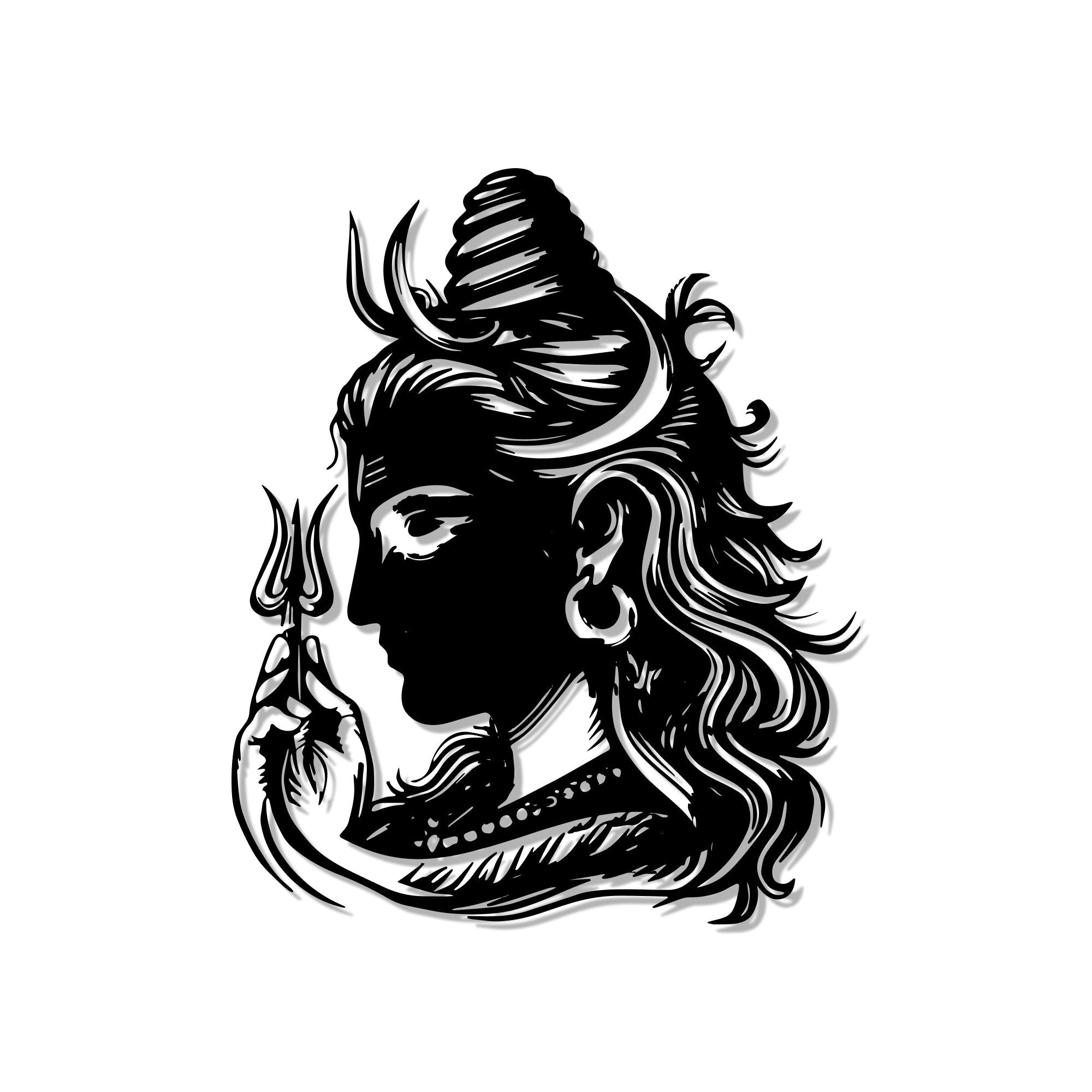 Lord Shiva Modern Art Metal Art Devotion Wall Decor