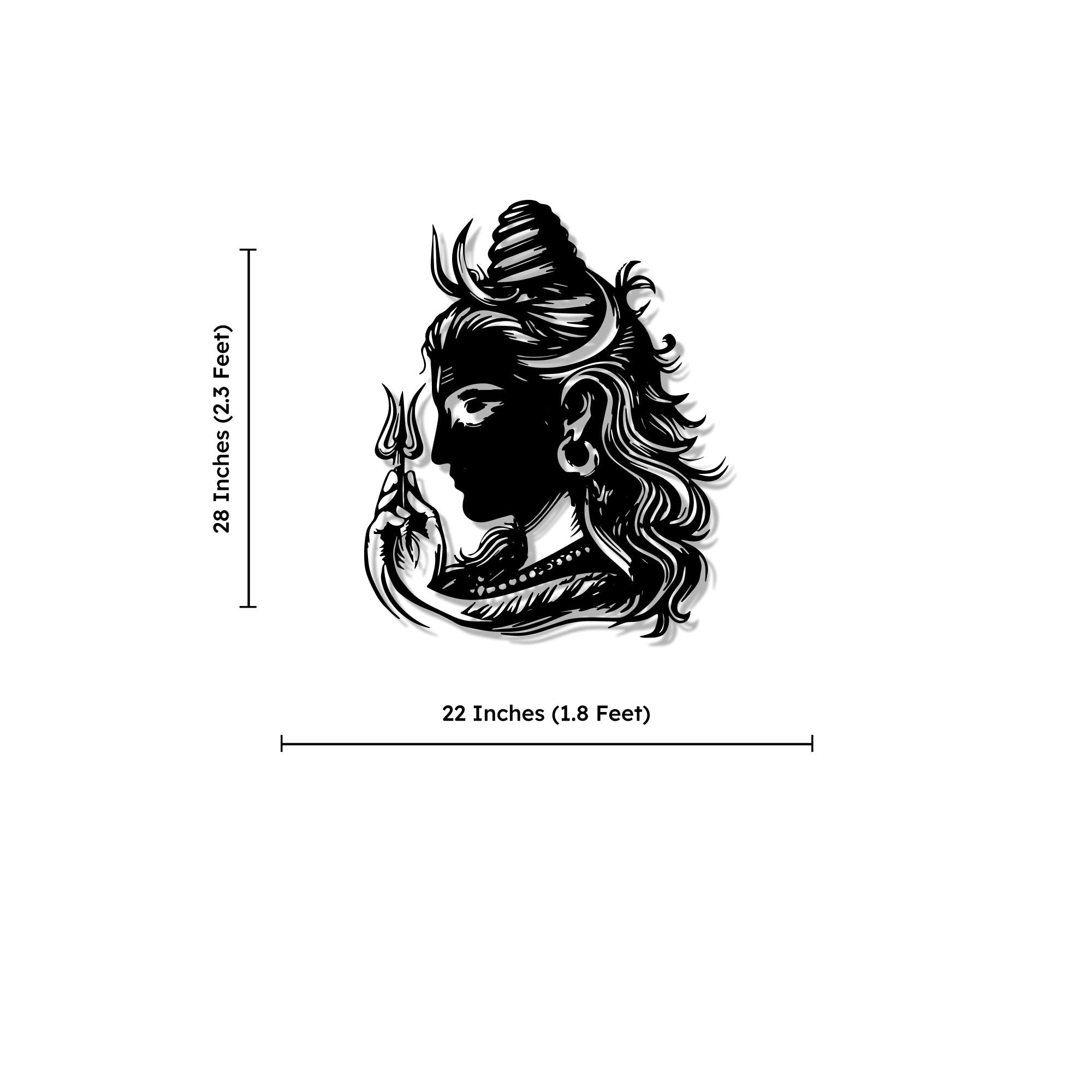 Lord Shiva Modern Art Metal Art Devotion Wall Decor