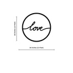 Love Text With Circle Frame Metal Art Wall Decor