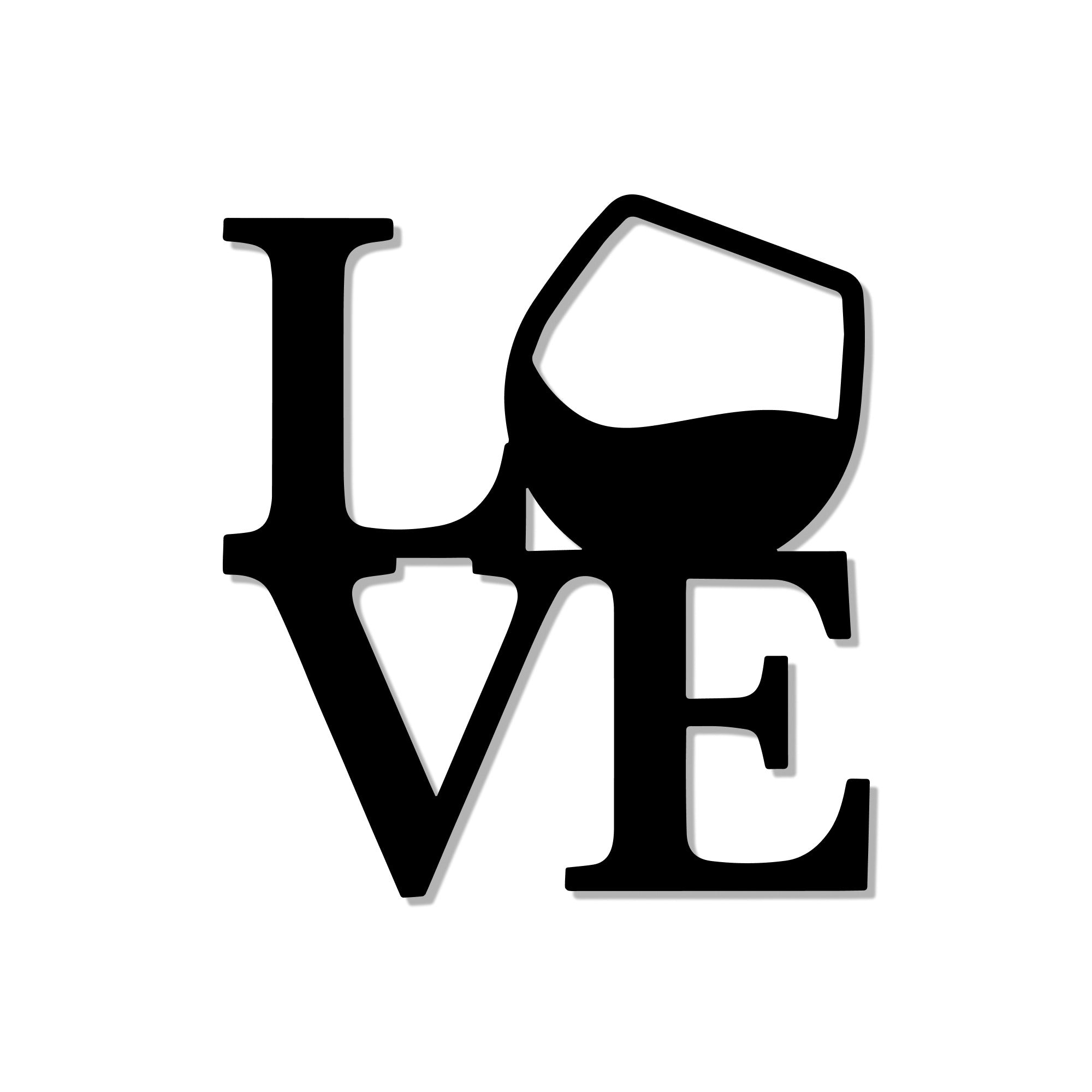 Love with Wine Metal Art Bar Wall Decor