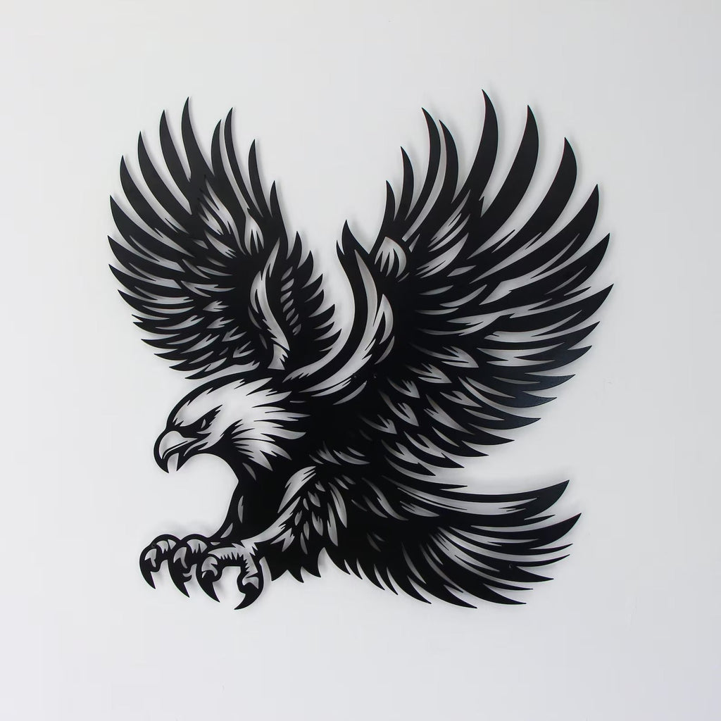 Majestic Detailed Eagle Silhouette Metal Wall Art Decor