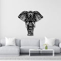 Mandala Pattern Elephant Design Metal Art Wall Decor