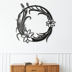 Metal Round Flower Design Wall Metal Art Decor