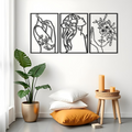 Minimalist Abstract Woman With Flower Metal Art Decor