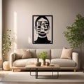 Modern Art Women Face Frame Metal Wall Art Decor