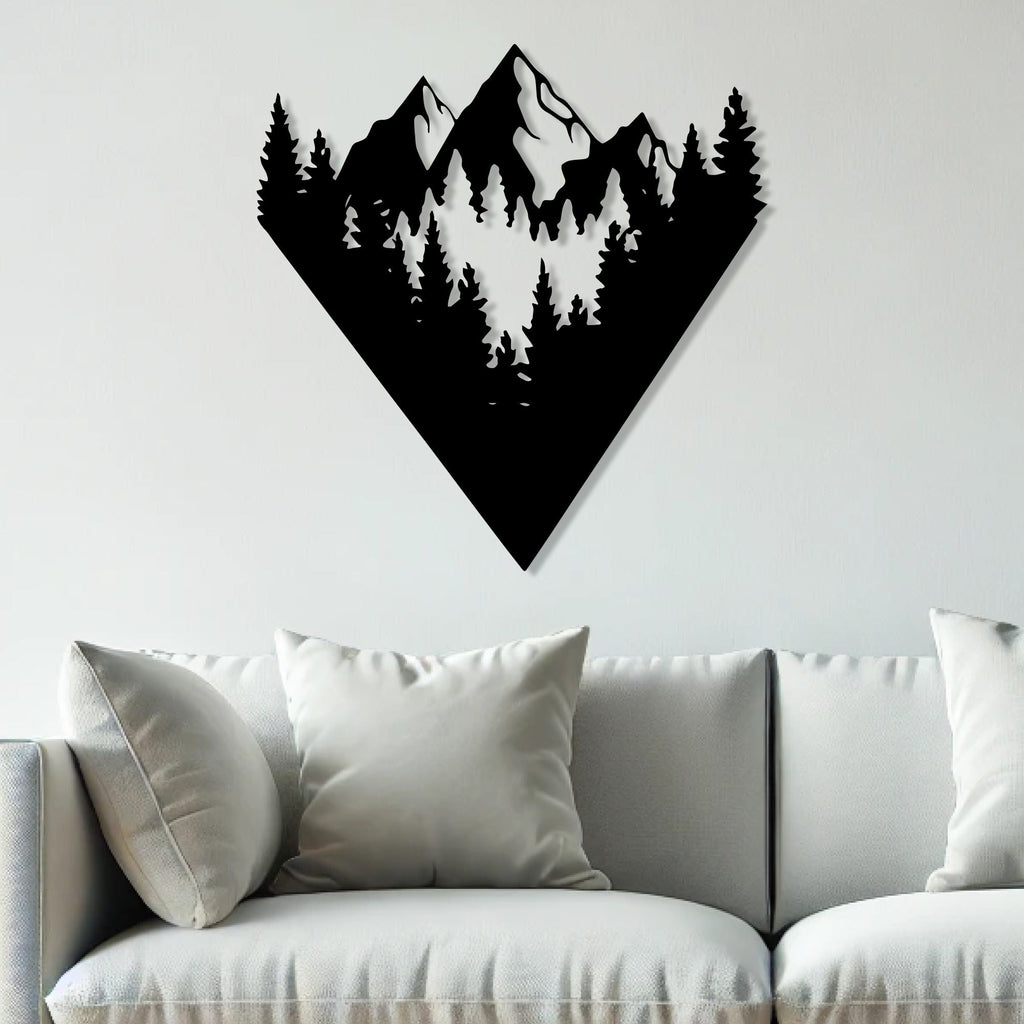 Modern Design Mountain View Metal Art Wall Decor