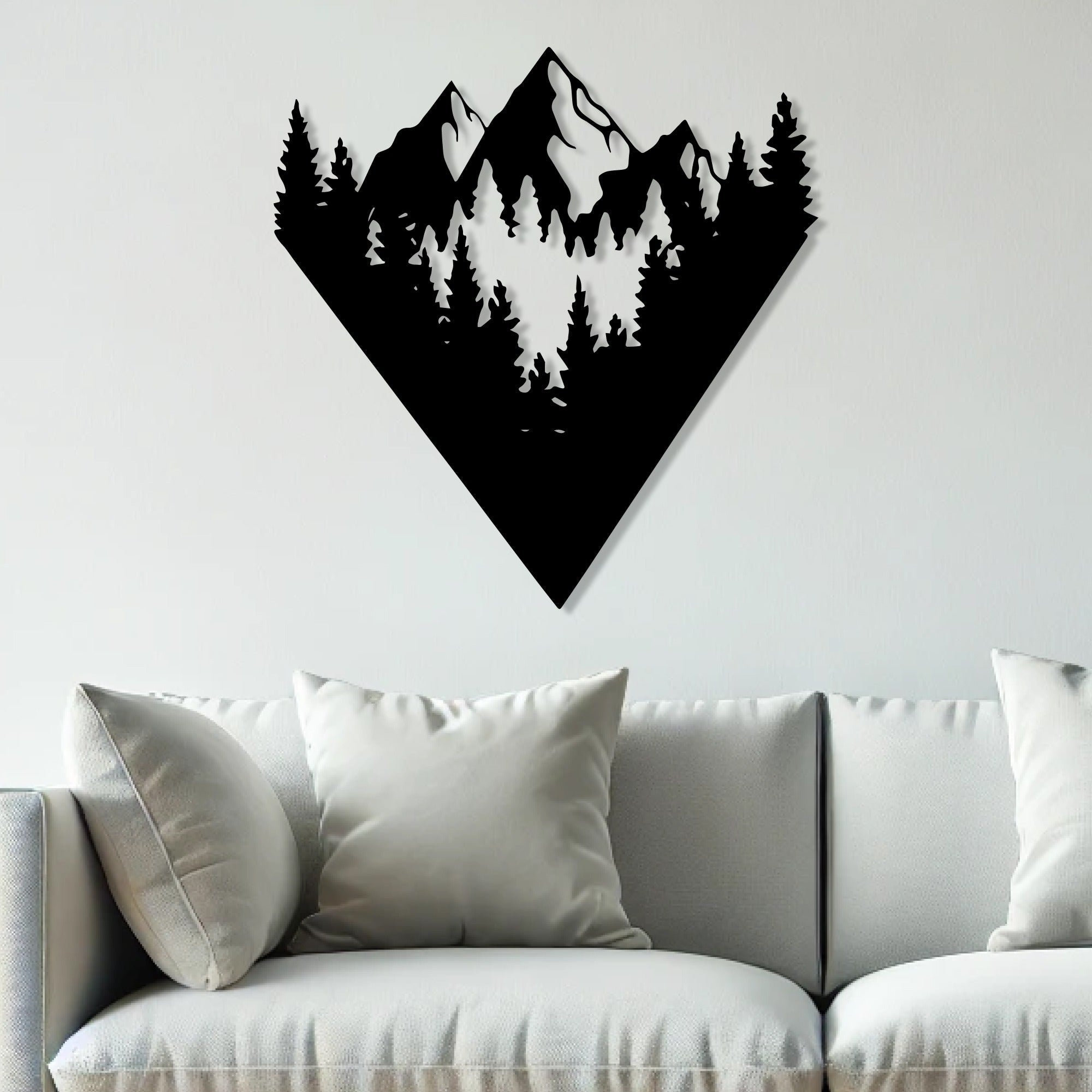 Modern Design Mountain View Metal Art Wall Decor