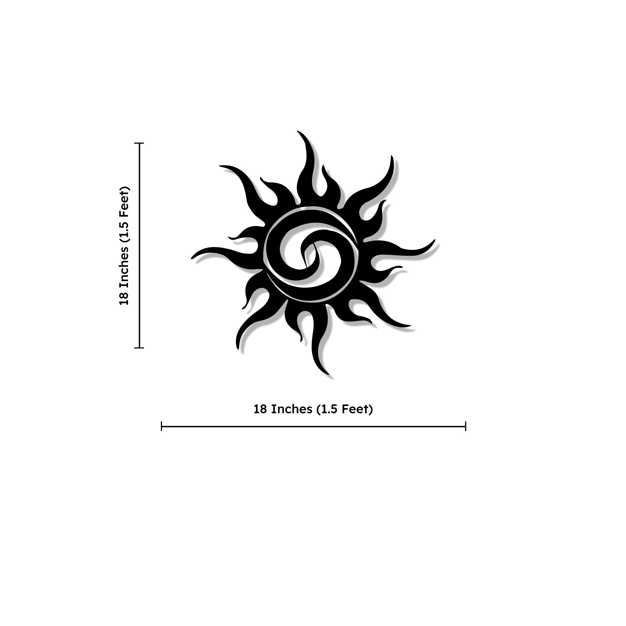 Modern Design Sunburst Silhouette Metal Wall Art Decor