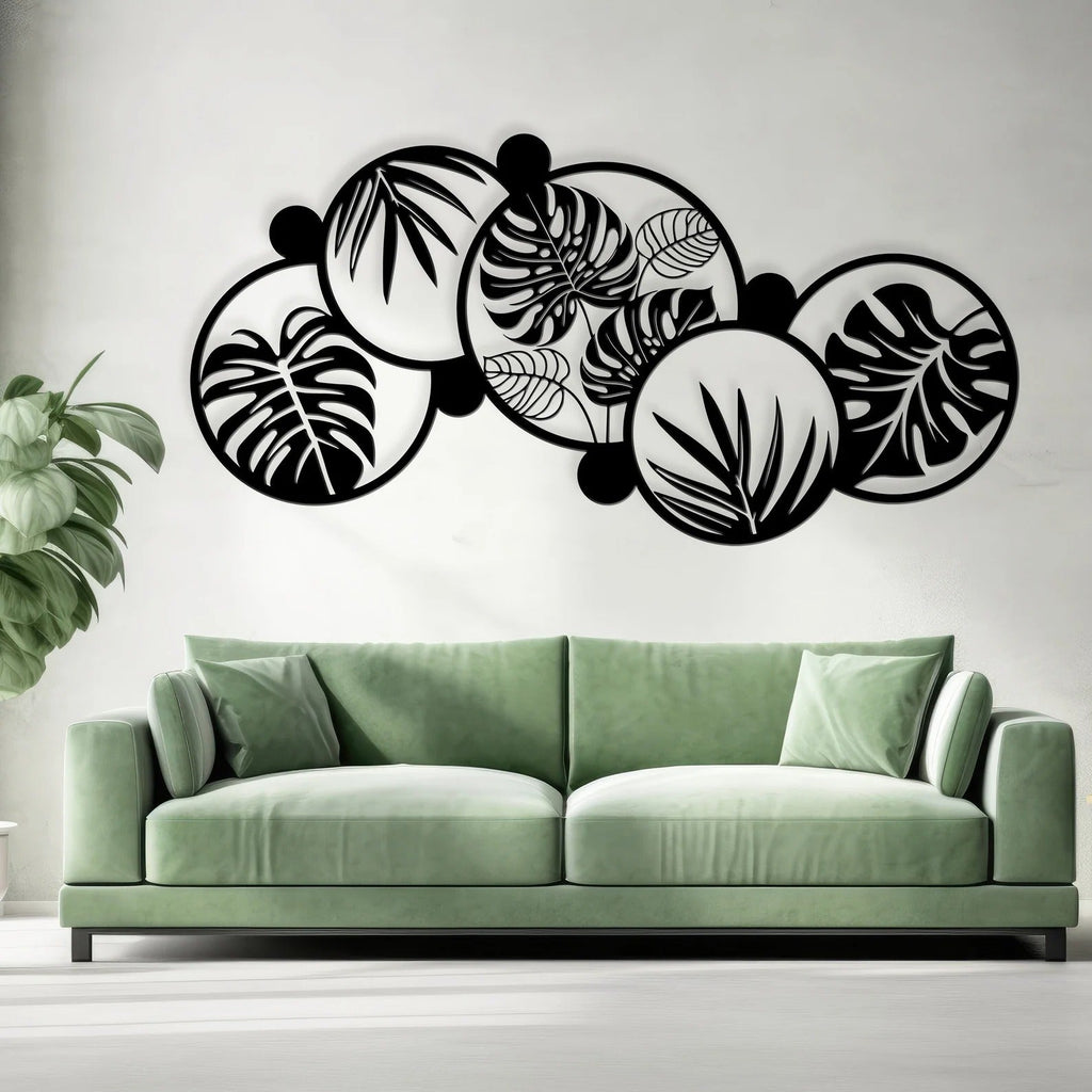 Monstera Leaves Modern Metal Wall Art Decor