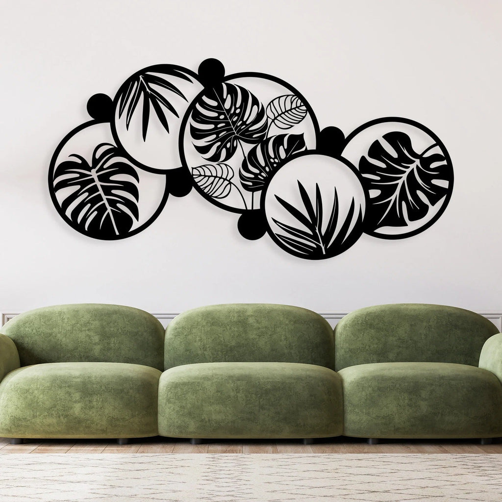 Monstera Leaves Modern Metal Wall Art Decor