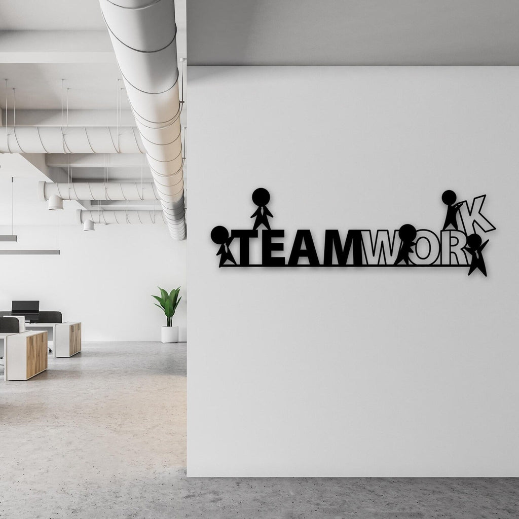 Motivation Quote Team Work Metal Art Office Wall Decor