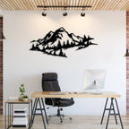 Mountain Range Trees View Metal Art Wall Decor