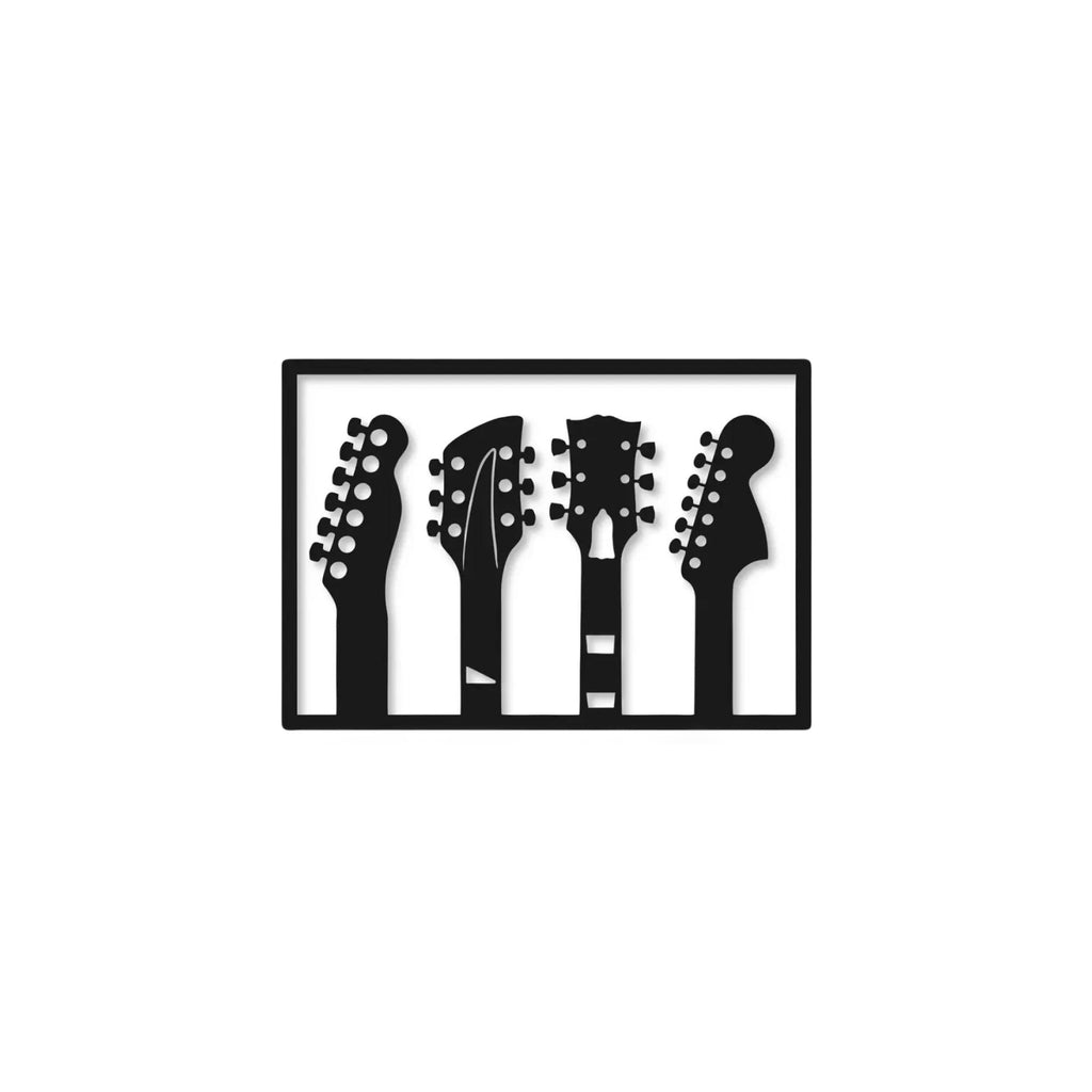 Musical Guitar Silhouette Metal Wall Art Decor