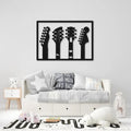 Musical Guitar Silhouette Metal Wall Art Decor
