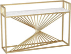 Nordic Premium Golden Artistic Metal Finish Console Table