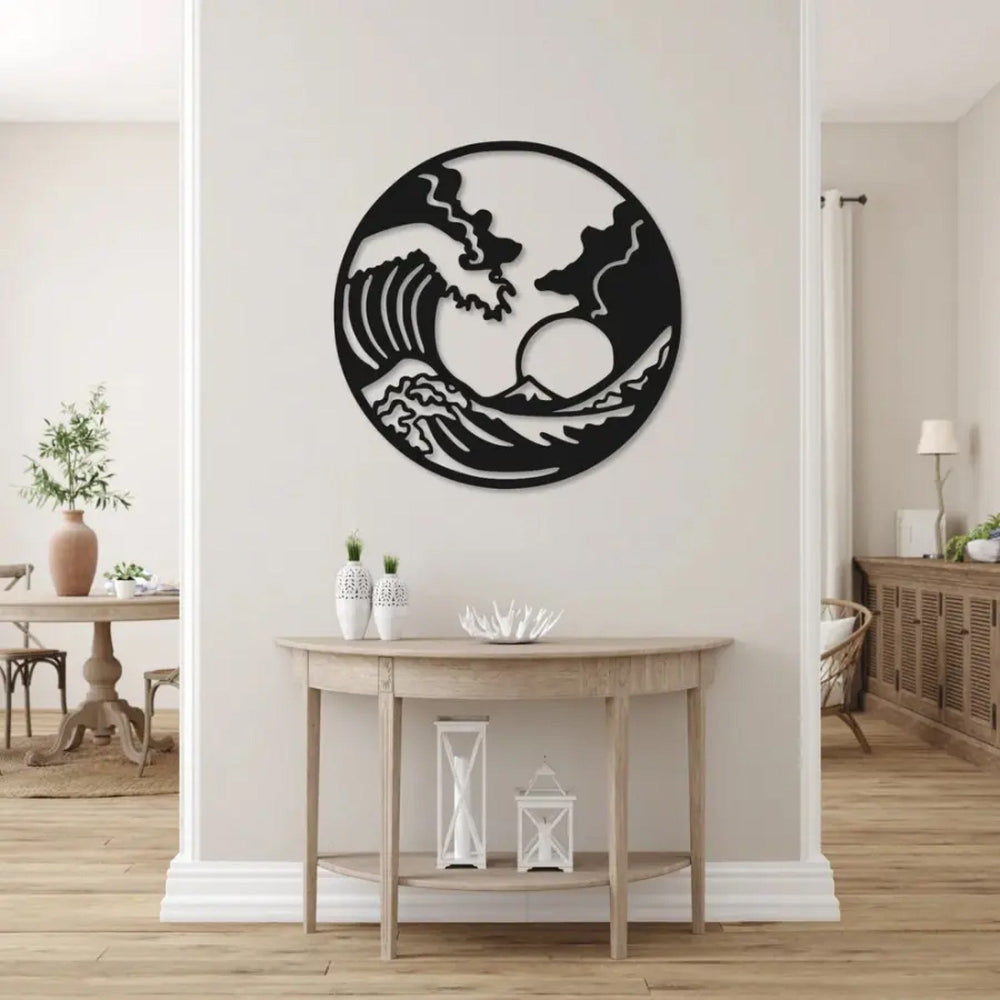 Ocean Waves in Sunset Metal Art Wall Decor