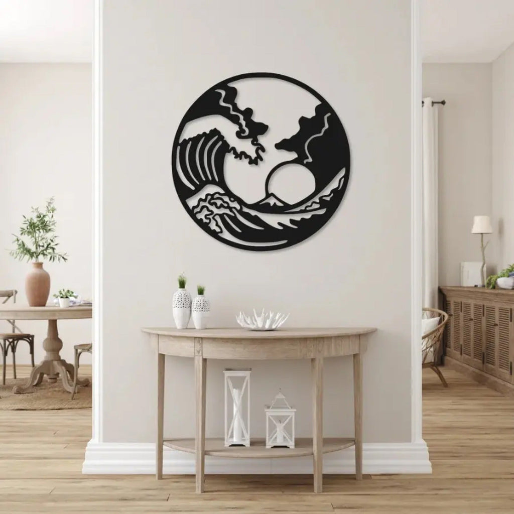 Ocean Waves in Sunset Metal Art Wall Decor