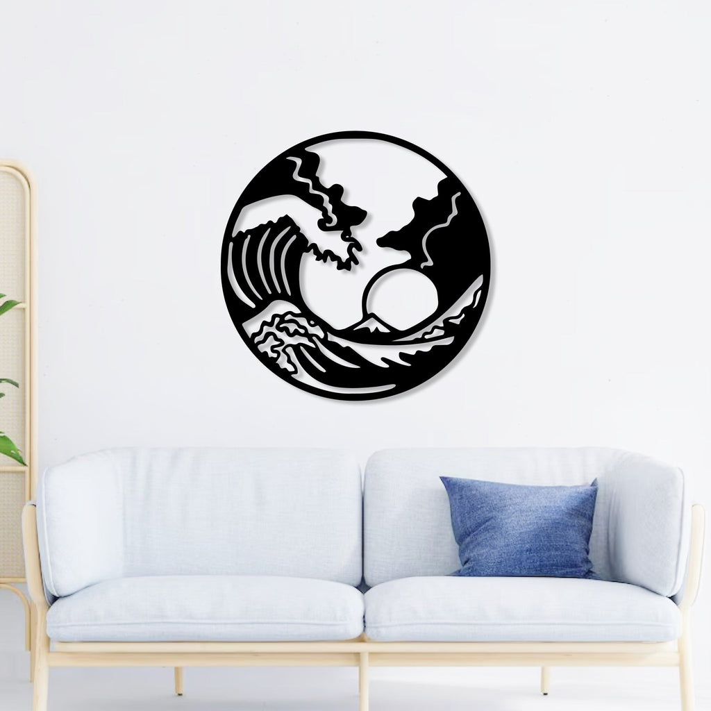 Ocean Waves in Sunset Metal Art Wall Decor