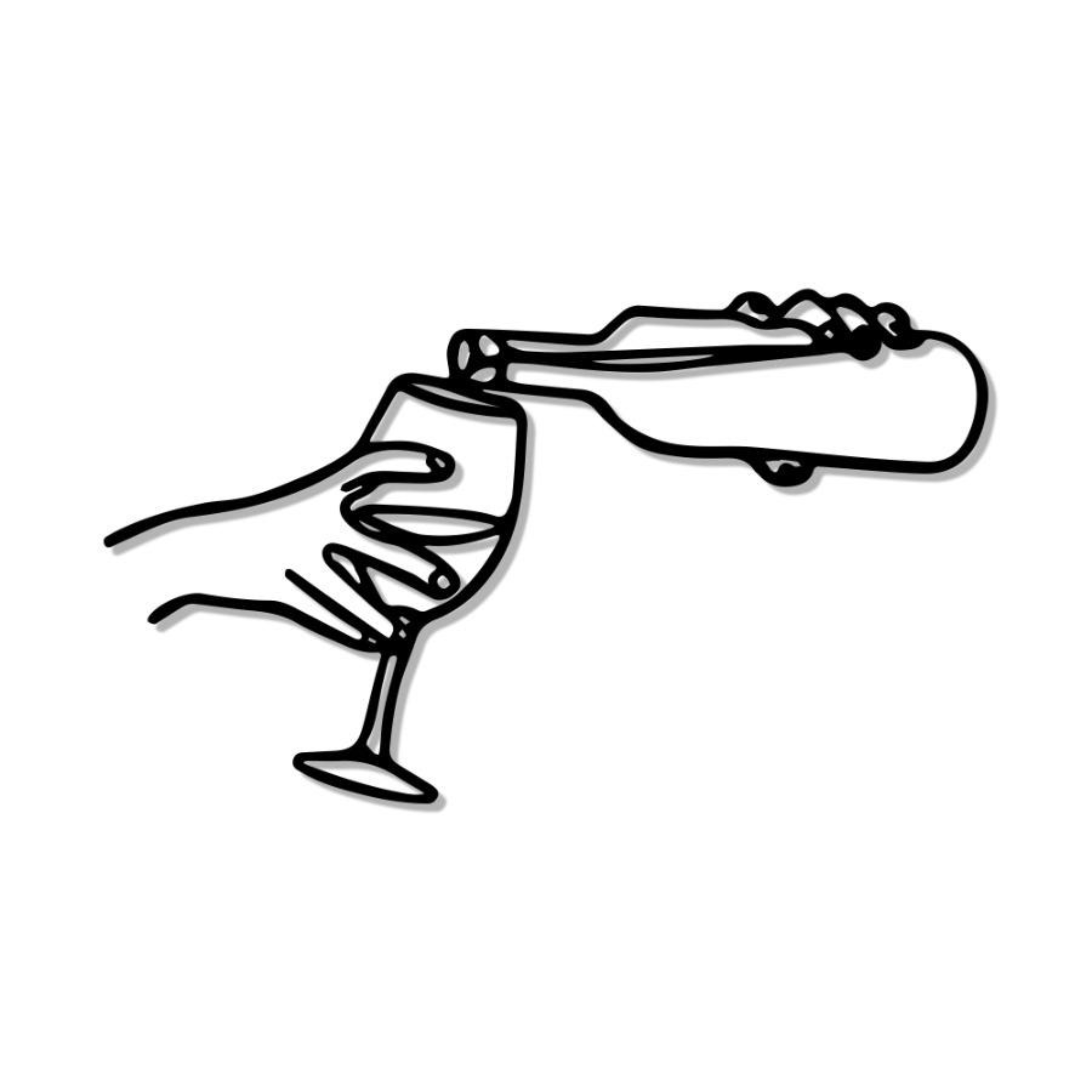 Pouring Wine In the Glass Metal Art Wall Decor