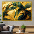 Premium Art of Leaves Acrylic Art Floating Wall Painting Set Of 2