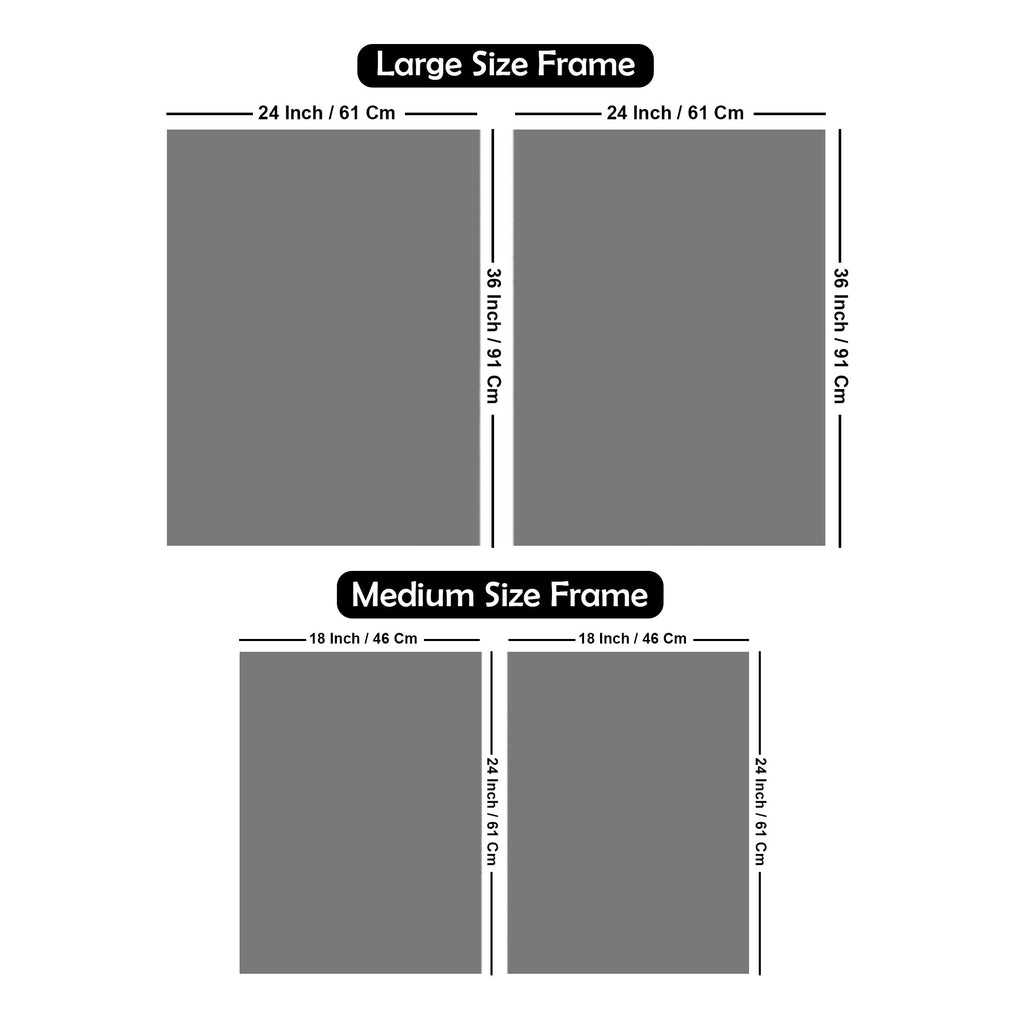 Premium Triangle Pattern Shapes Acrylic Floating Wall Painting Set Of 2