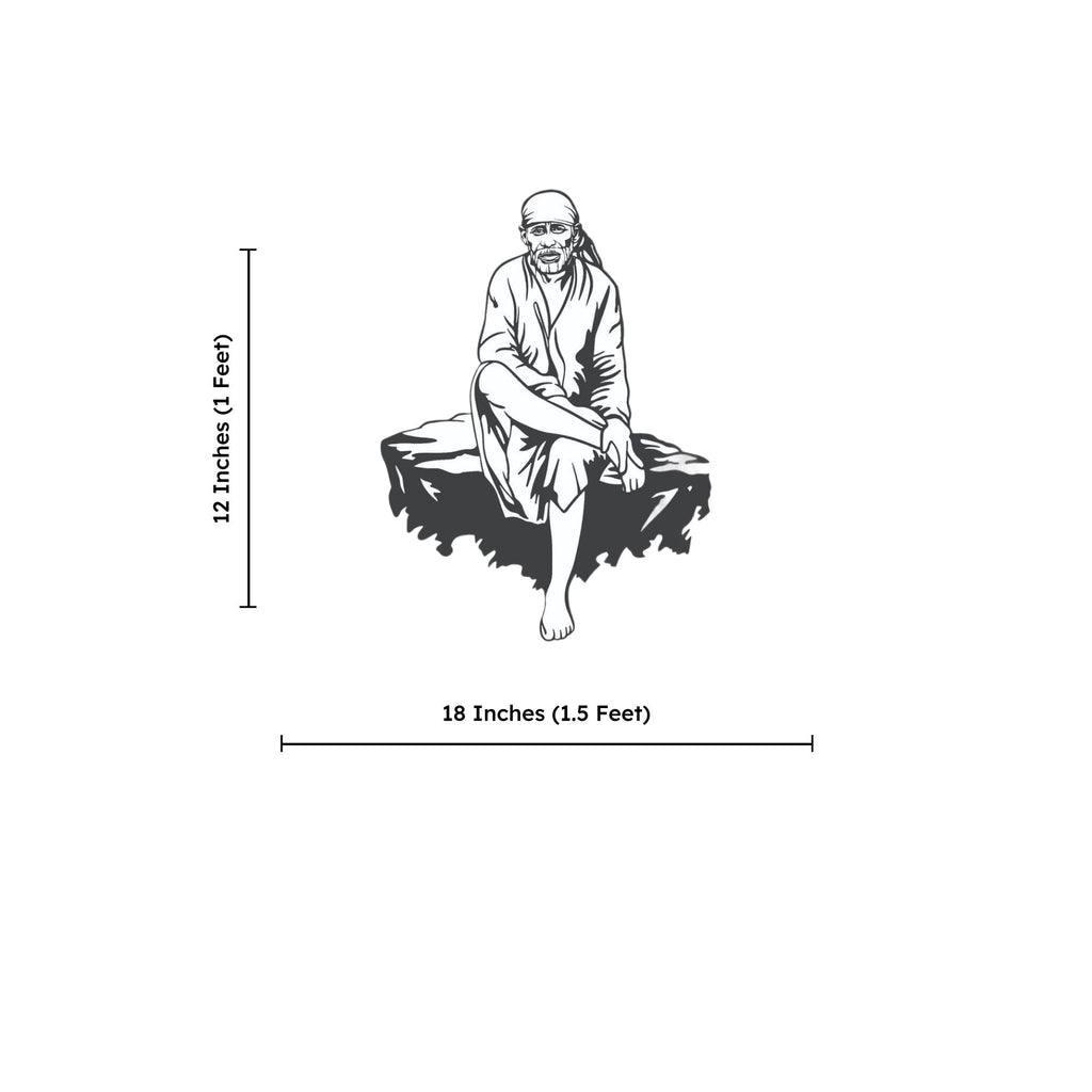 Sai Baba Metal Art Serenity Devotion Wall Decor