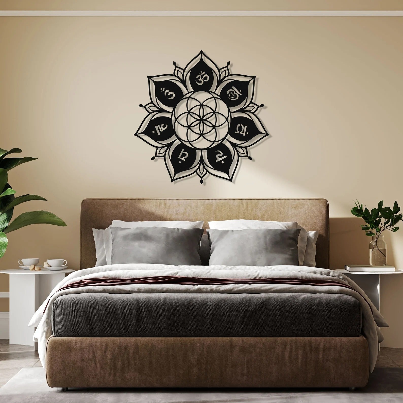 Seven Chakra Flower of Life Metal Wall Art Decor