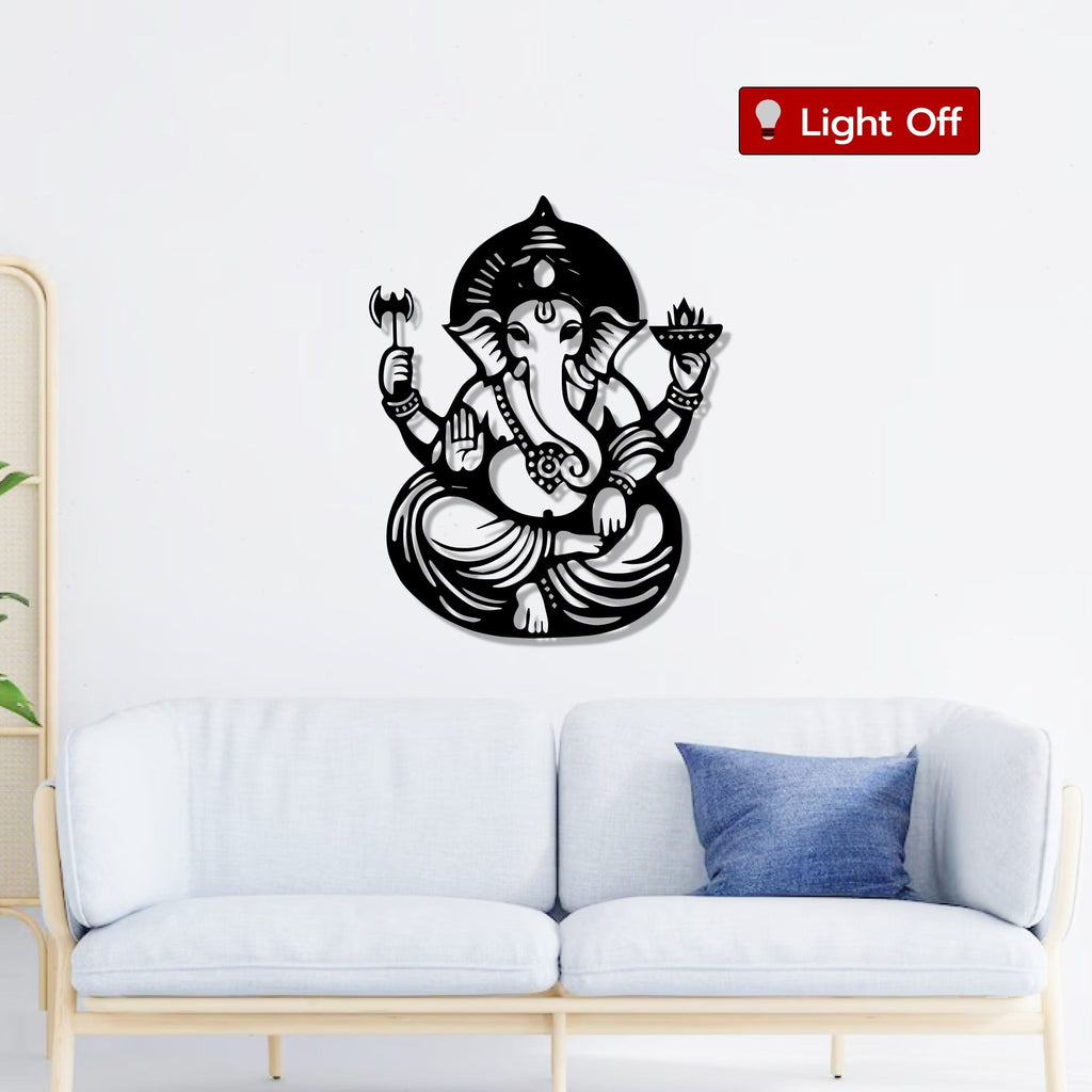 Shree Ganesha Blessings Metal Art Devotion Wall Decor