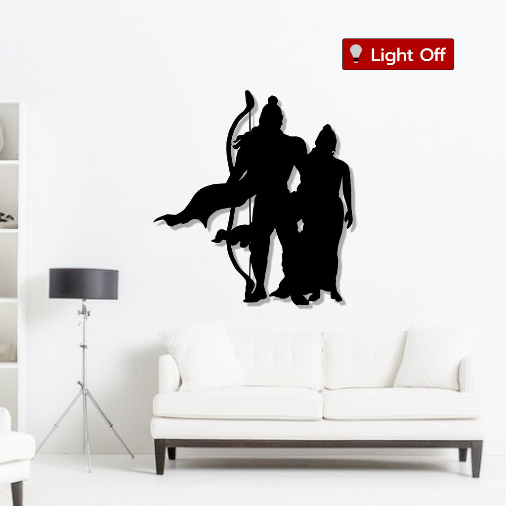 Shree Ram with Sita Metal Art Devotion Wall Decor