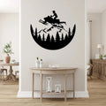 Snowmobile Mountain Rider Metal Art Wall Decor
